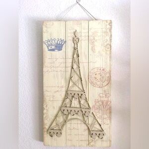 Shabby Chic French Country France Paris 3-D - Eiffel Tower Wall Hanging NEW